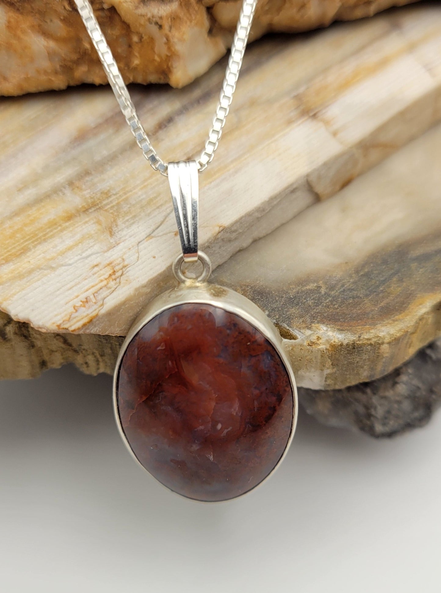 Red Jasper & Agate Pendant